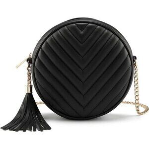 Shoulder Bag Circle Tassel Purse Clutch PU leather Handbag Wallet With Chain